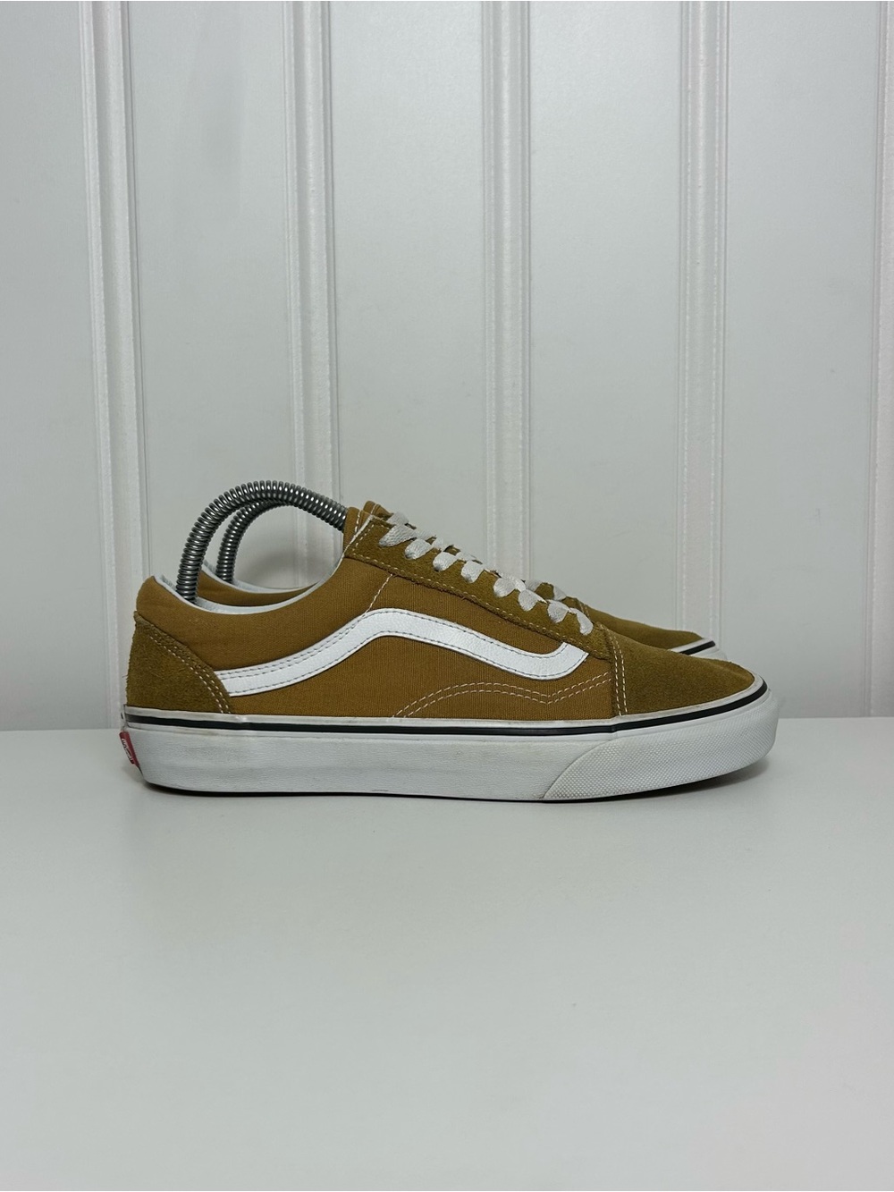Vans old skool mustard yellow white insoles replaced fair condition women 8.5